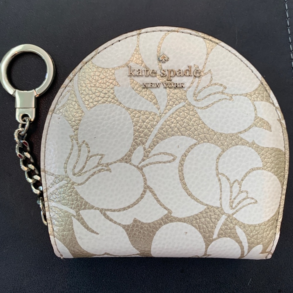 Kate Spade Gold and Cream Key & Card Holder
